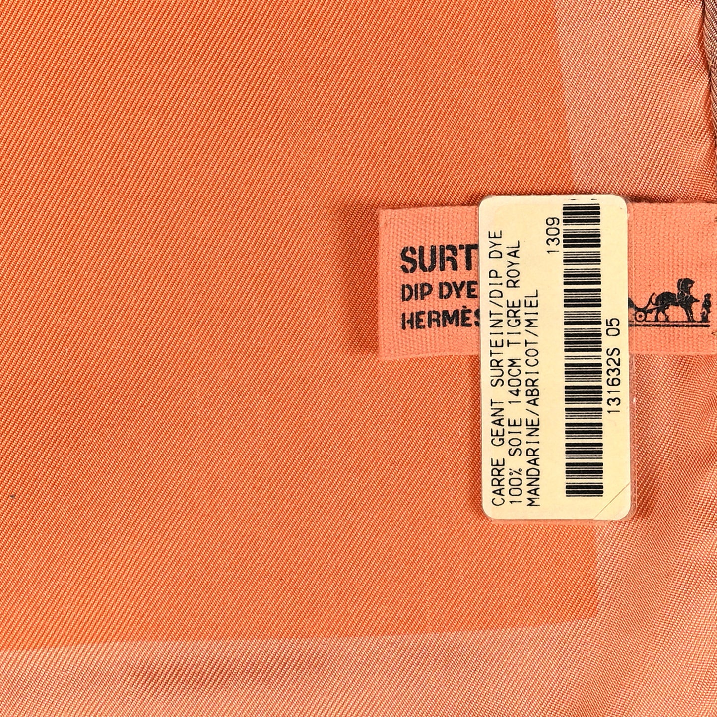 Silk Dip Dye Tigre Royal Shawl 140 Mandarine Abricot Miel