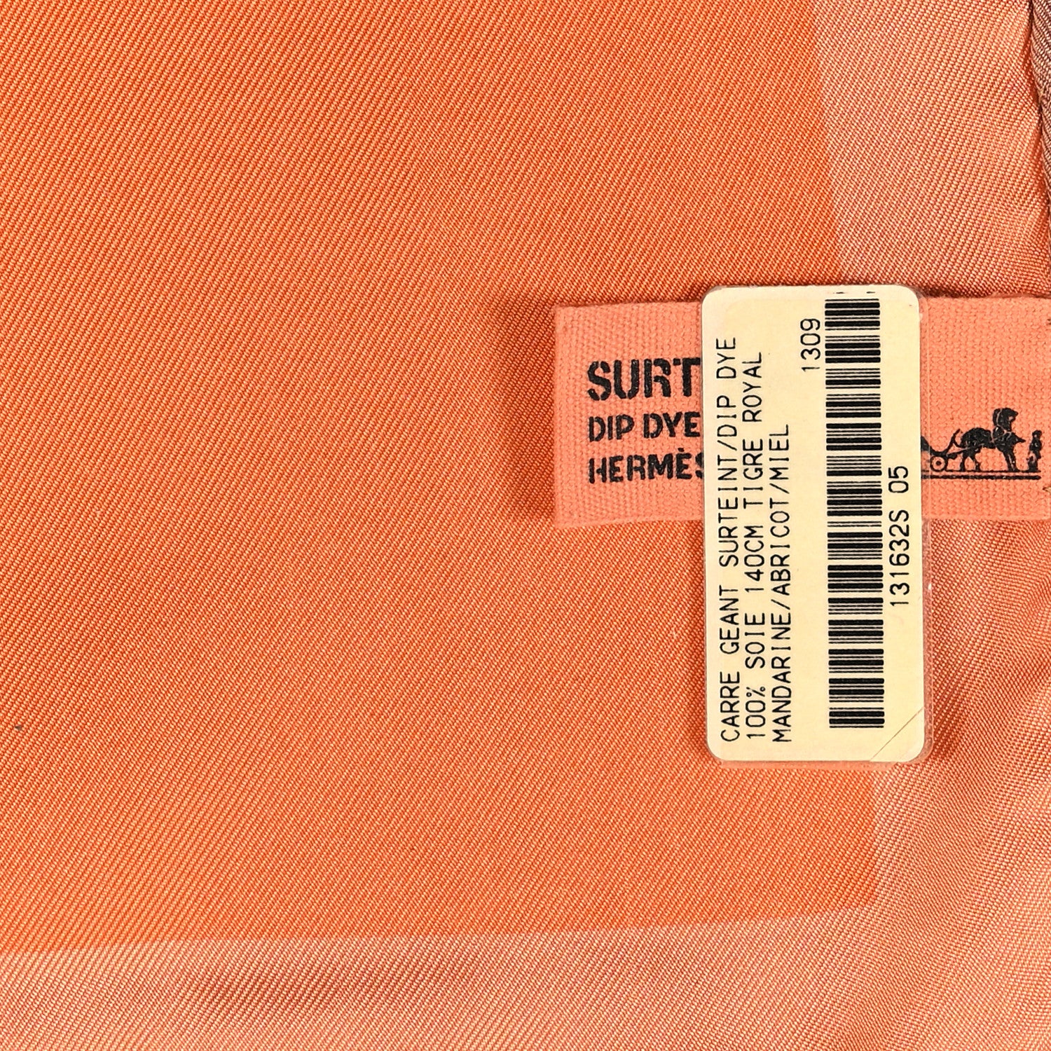 Hermes Silk Dip Dye Tigre Royal Shawl 140 Mandarine Abricot Miel 3 of 5