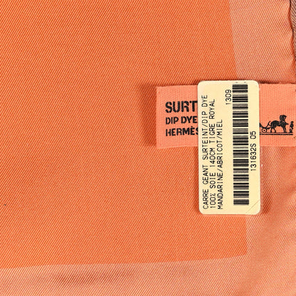 Hermes Silk Dip Dye Tigre Royal Shawl 140 Mandarine Abricot Miel 3 of 5