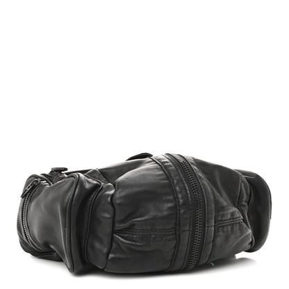 Alexander Wang Lambskin Marti Backpack Bag Washed Black Iridescent Hardware 4 of 13