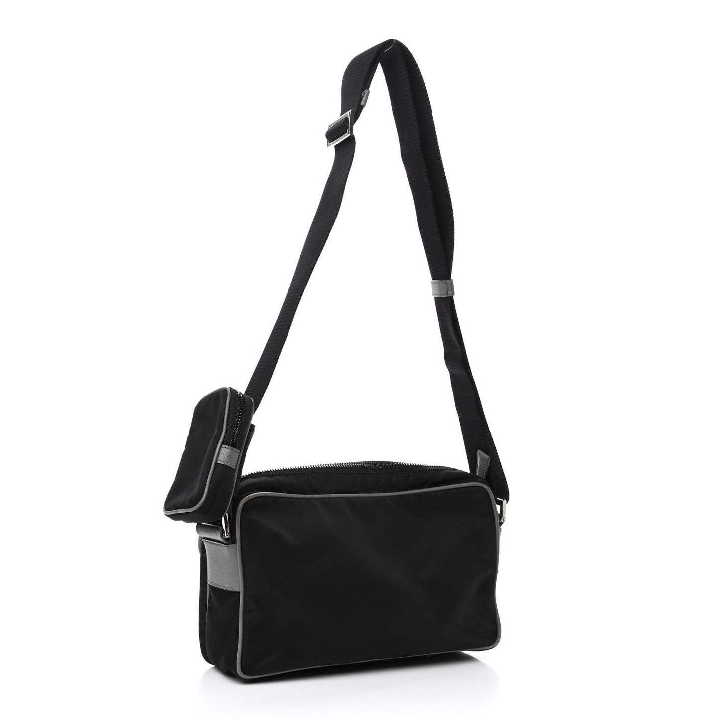 Tessuto Nylon Messenger Bag Black Blue