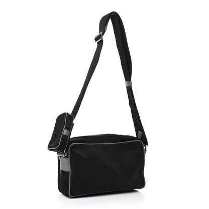 Prada Tessuto Nylon Messenger Bag Black Blue 2 of 4