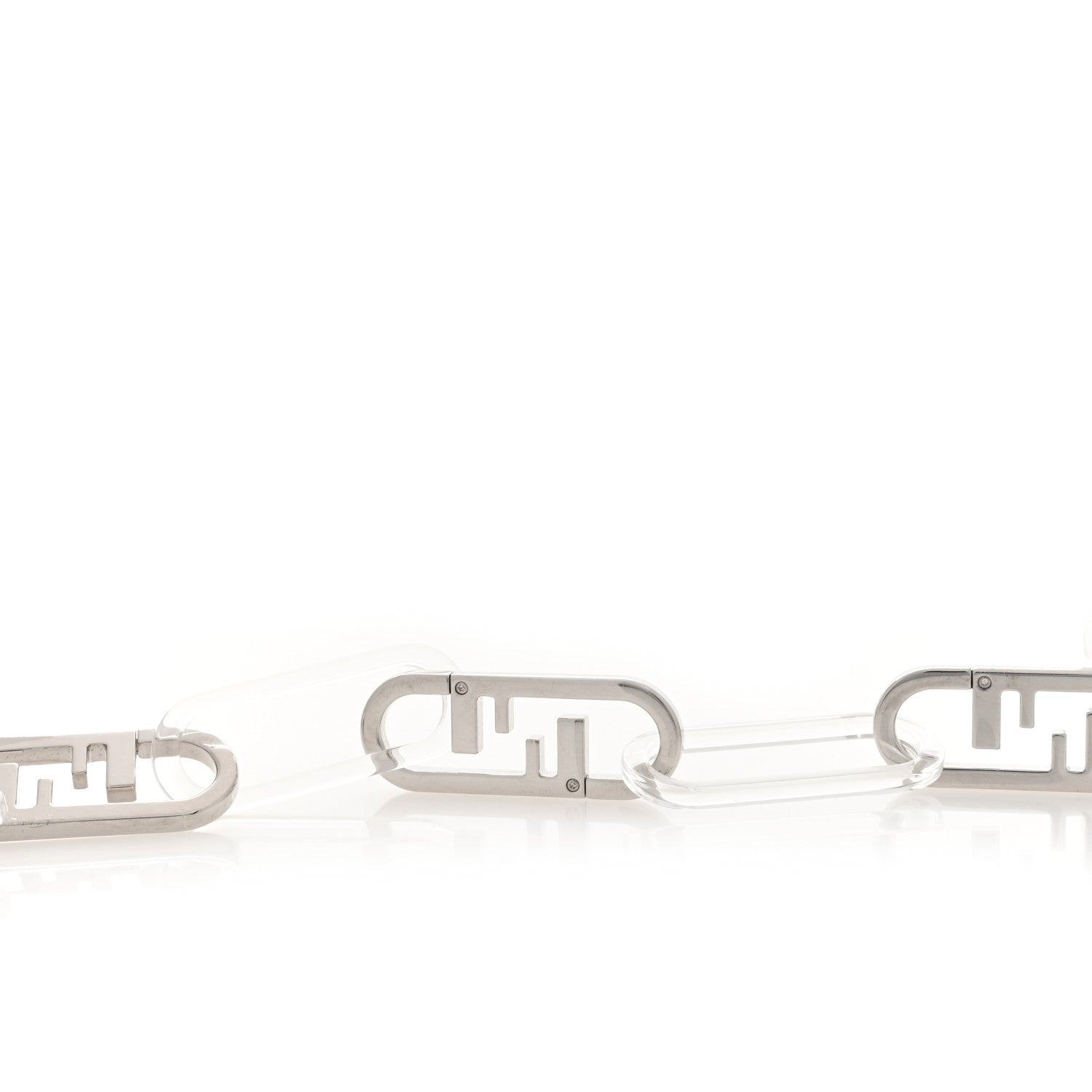 Fendi Metal Plexiglass O'Lock Strap You Silver 3 of 5