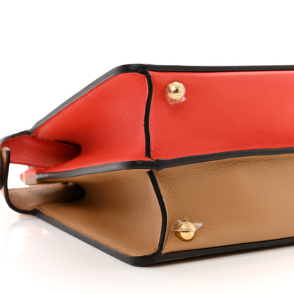 Fendi Vitello Seta Nappa Plexiglass Bi-Color Small Peekaboo I SEE U Satchel Miele Scuro Tulipano 10 of 11