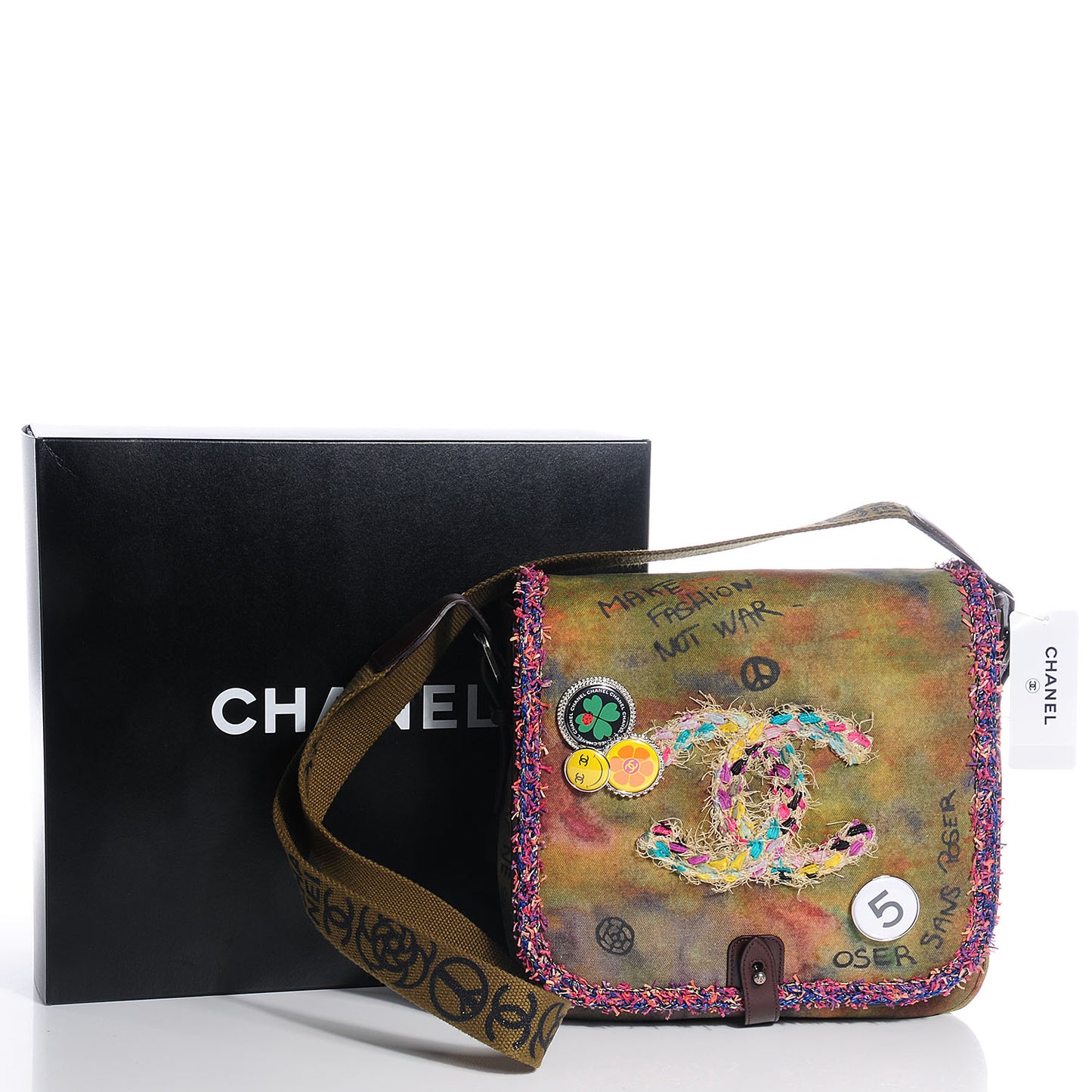 Washed Toile Graffiti On The Pavements Messenger Khaki Multicolor