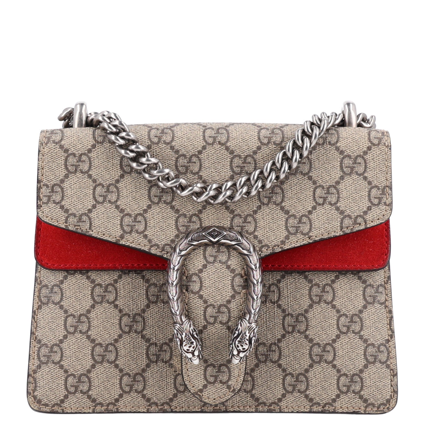 Gucci GG Supreme Monogram Mini Dionysus Shoulder Bag Hibiscus Red 1 of 10