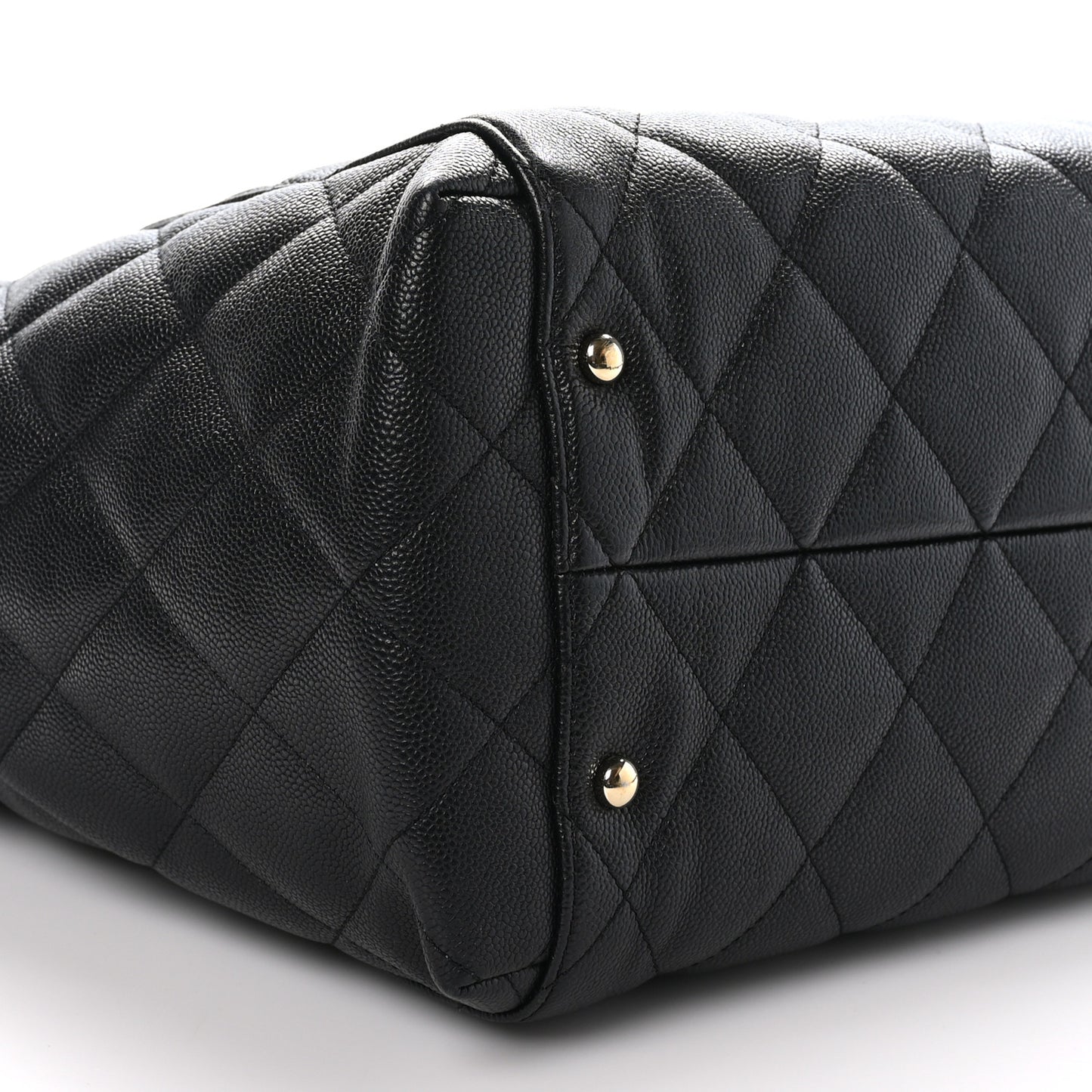 Caviar Quilted Large Shopping Tote Black