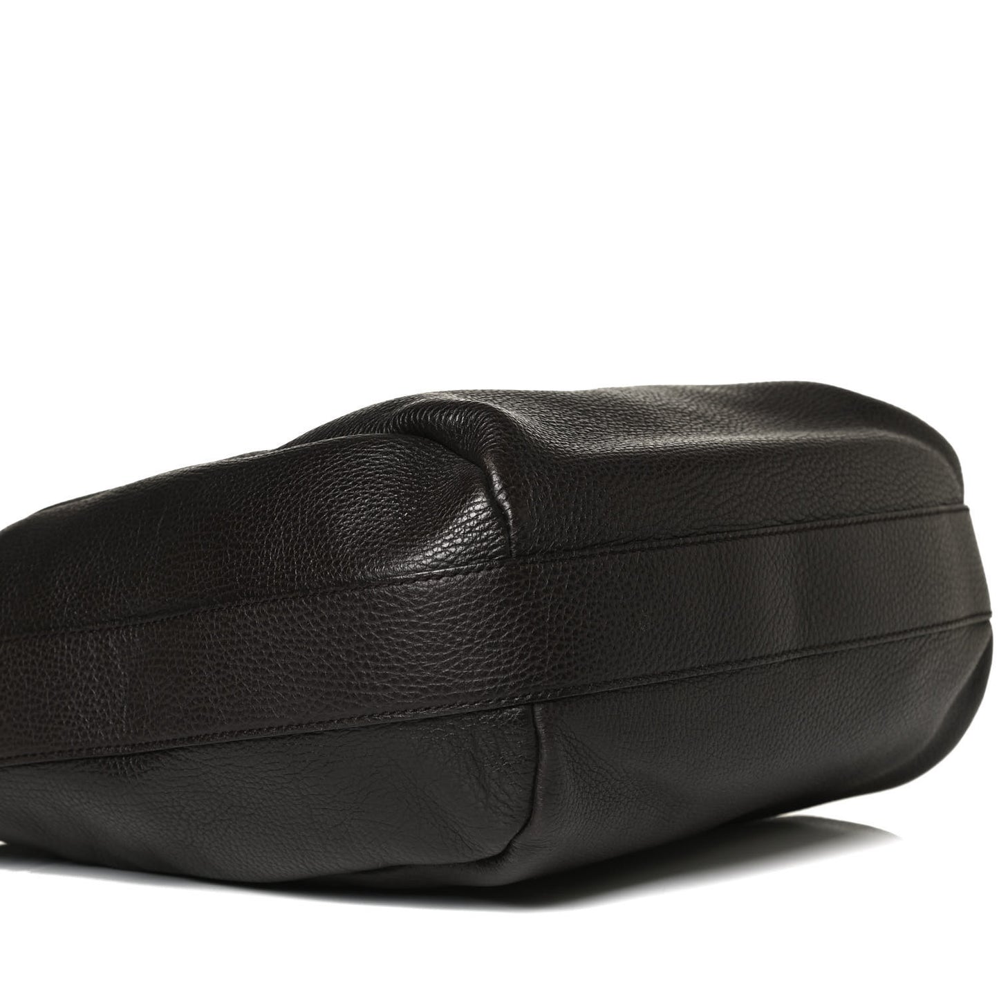 Grained Calfskin Bamboo Bar Hobo Dark Brown