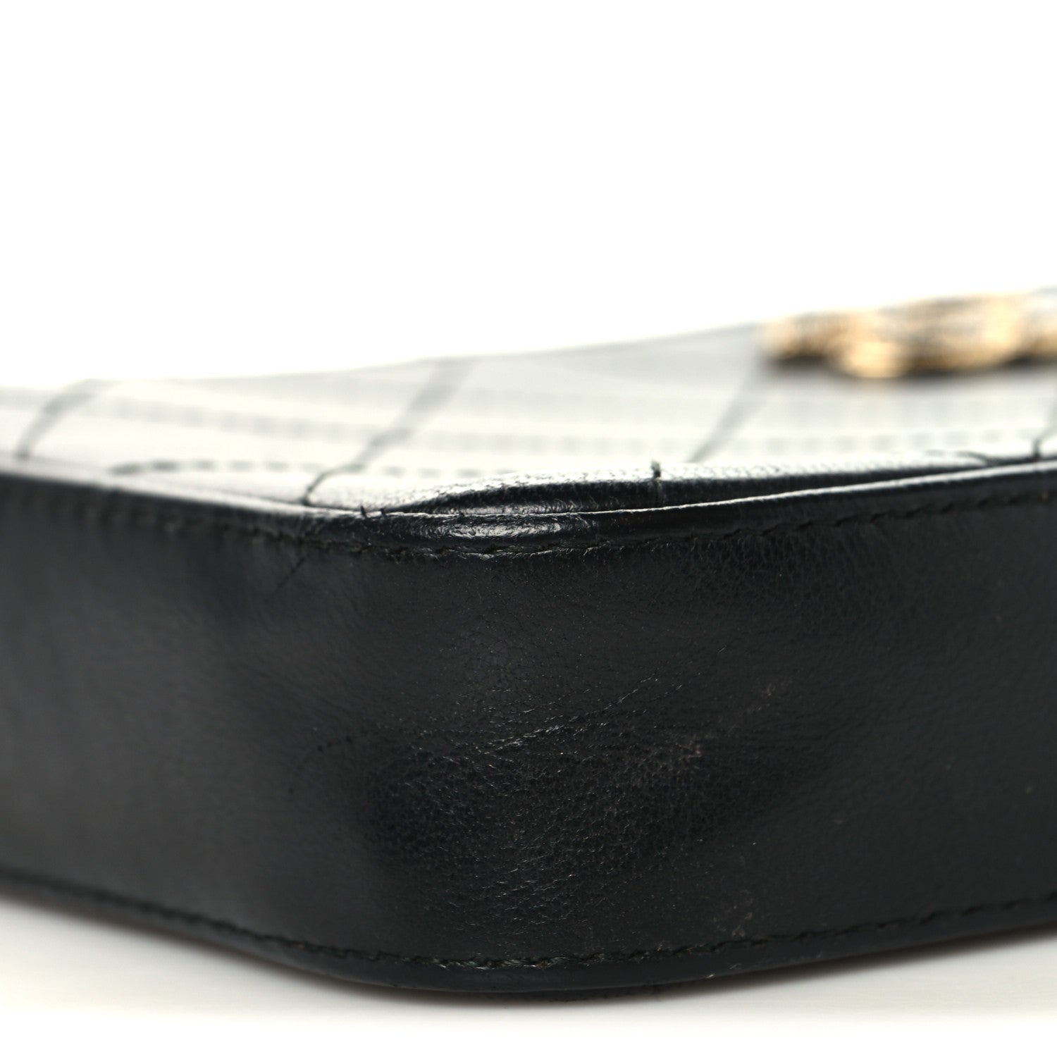 Chanel Goatskin Enamel Quilted Small Clutch With Chain Black 11 of 12