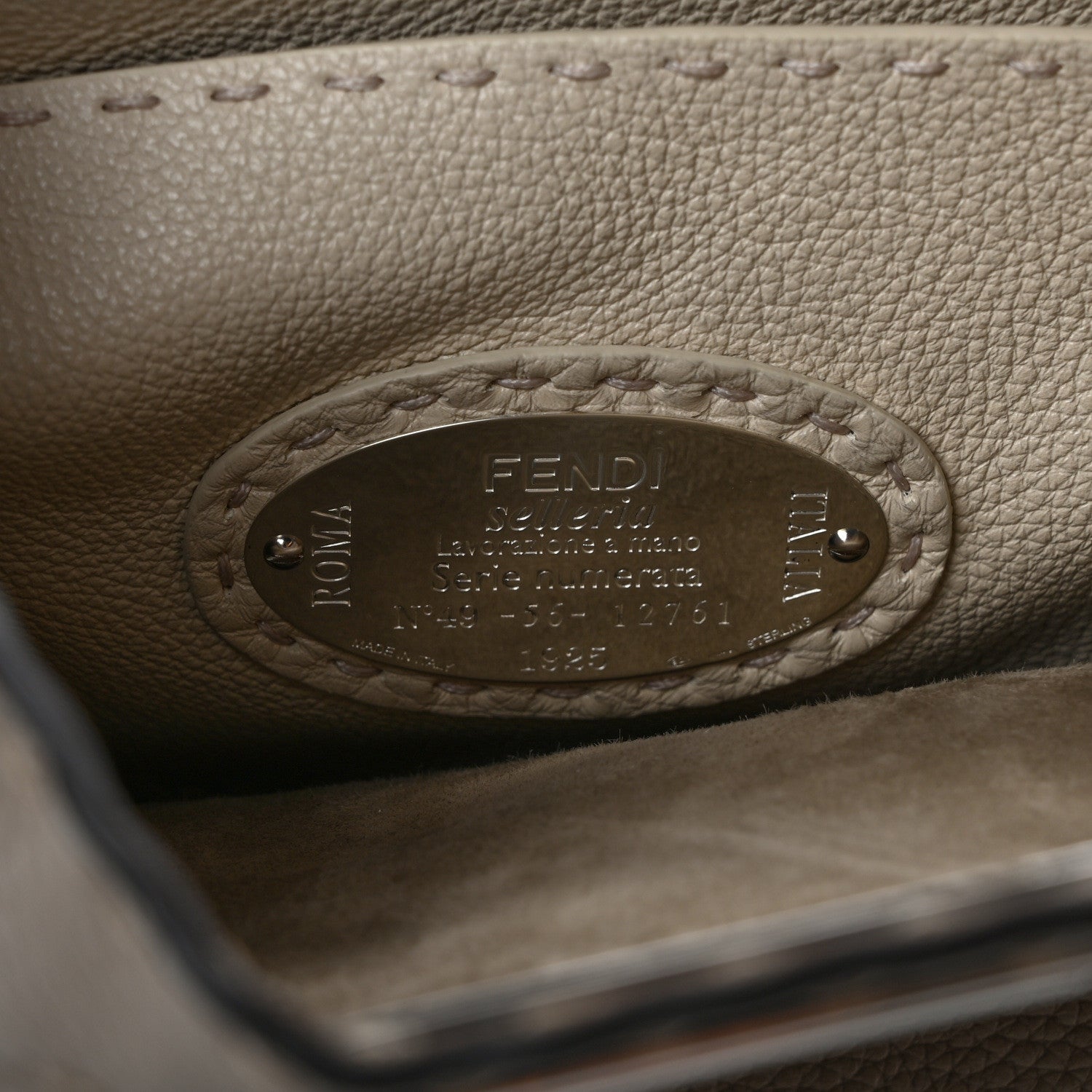 Fendi Cuoio Romano Selleria Chamois Medium Peekaboo I SEE U Satchel Corda Camelia Cipria 6 of 10