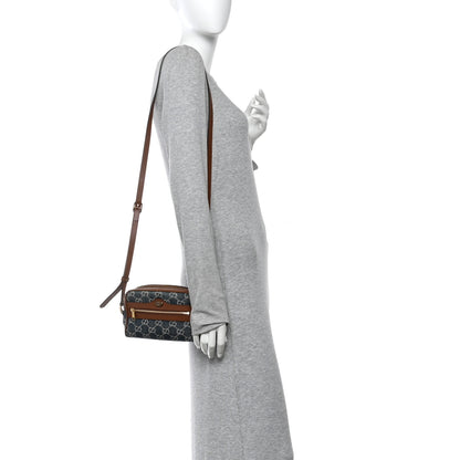 Gucci New Denim GG Monogram Dollar Calfskin Mini Ophidia Shoulder Bag Blue Tea Cuir Epilog 2 of 12
