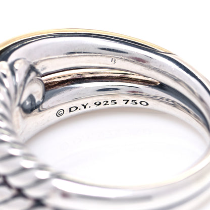 David Yurman Sterling Silver 18K Yellow Gold Single Loop Labyrinth Ring 52 6 4 of 5