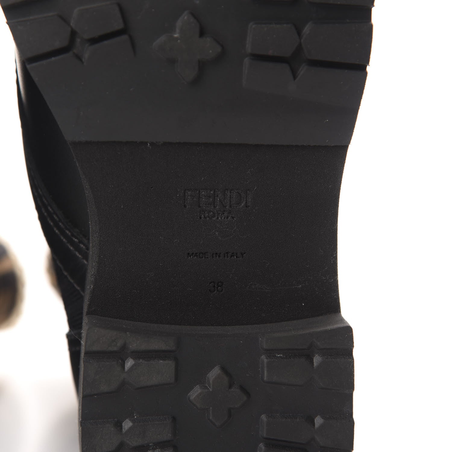 Fendi Calfskin Stretch Fabric Rockoko Biker Boots 38 Tobacco Black Marino 7 of 8