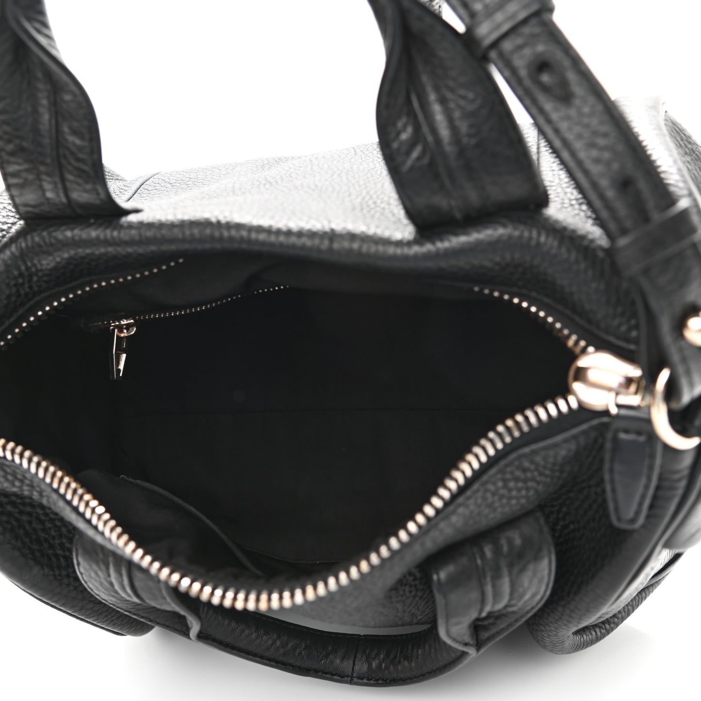 Pebbled Lambskin Rocco Black Pale Gold Hardware