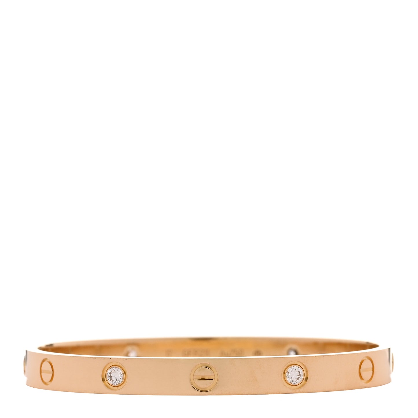 18K Yellow Gold 4 Diamond LOVE Bracelet 17