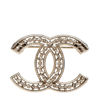 Chanel CC Small Brooch Light Gold 1 of 5