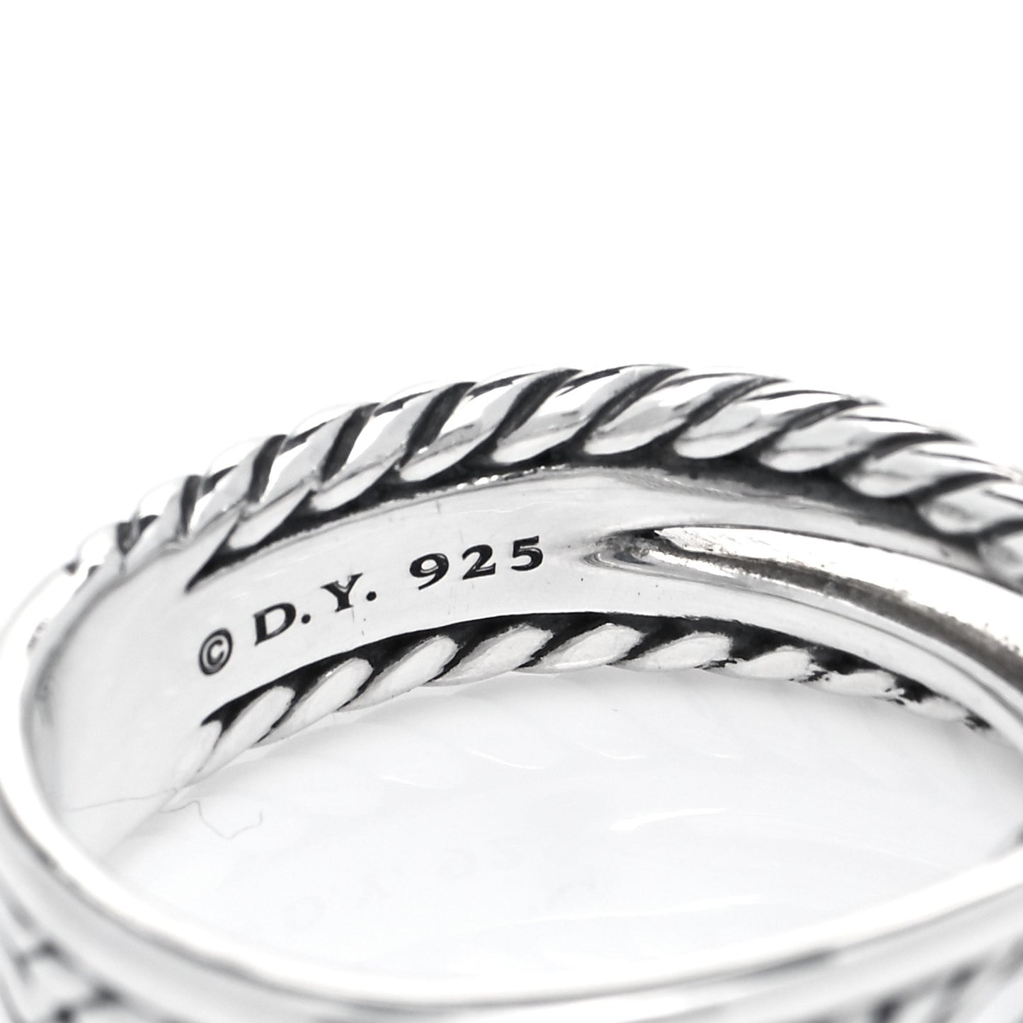 Sterling Silver Diamond X Crossover Ring 52 6