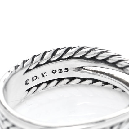 David Yurman Sterling Silver Diamond X Crossover Ring 52 6 4 of 5