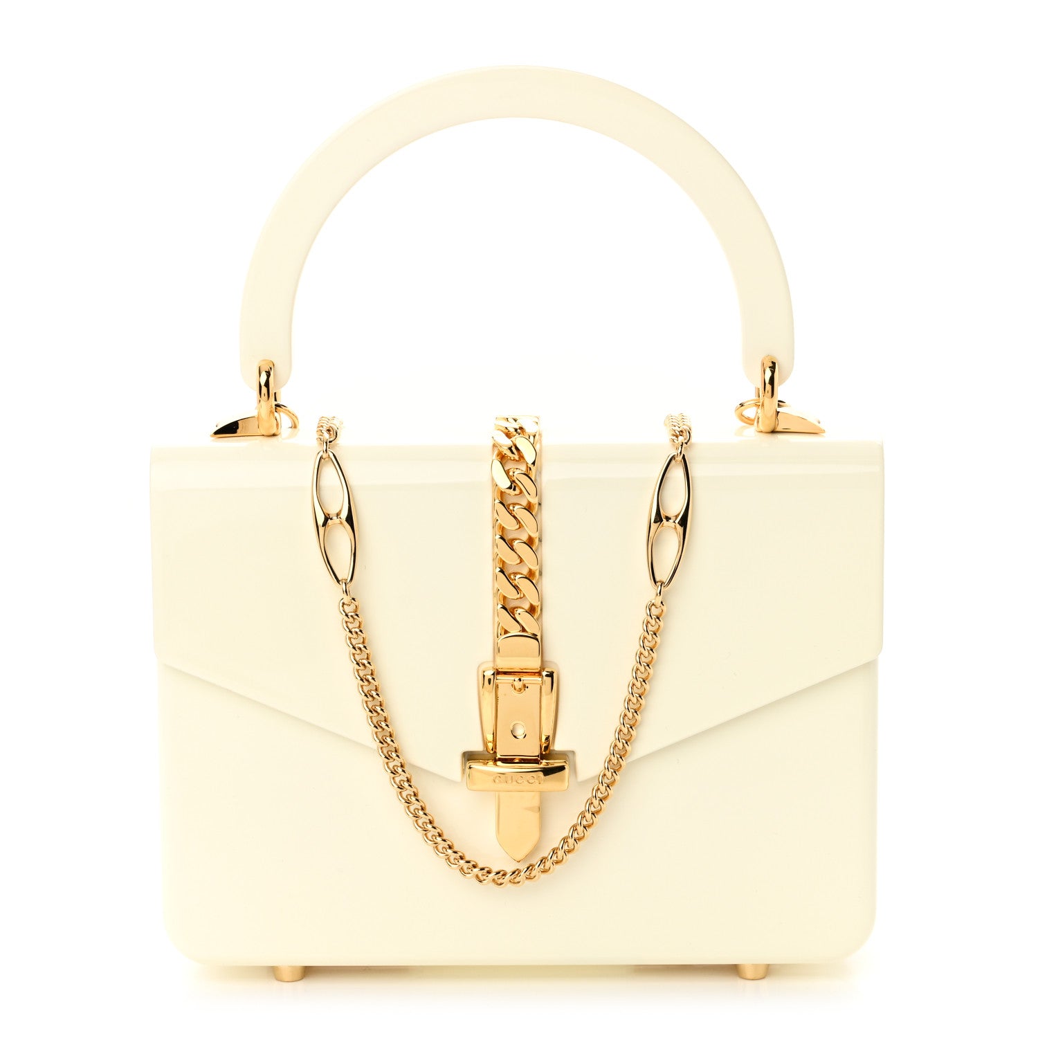 Gucci Plexiglass Mini Sylvie 1969 Top Handle Bag Ivory 1 of 11