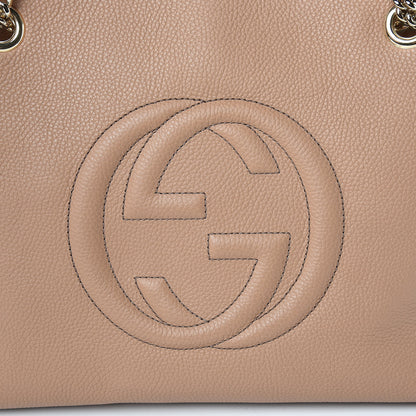 Gucci Pebbled Calfskin Medium Soho Chain Shoulder Bag Camelia 10 of 10