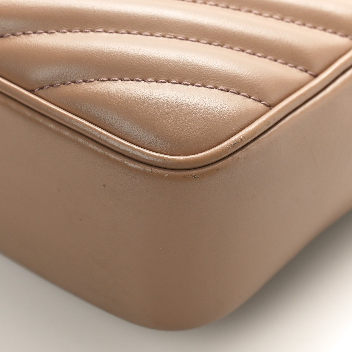 Calfskin Matelasse Monogram Lou Camera Bag Dark Beige