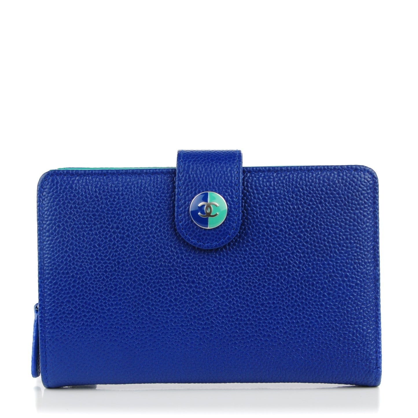 Caviar Sevruga L Zip Pocket Wallet Dark Blue