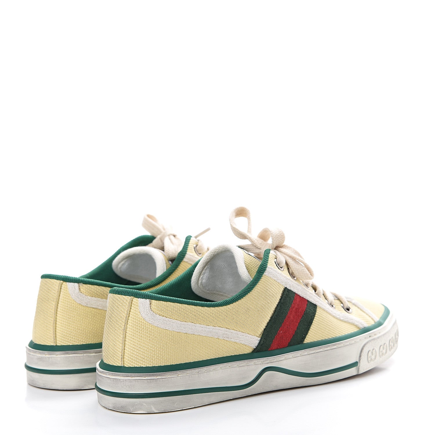Gucci Canvas Web Womens 1977 Tennis Sneakers 35.5 Burro Mystic White 4 of 12