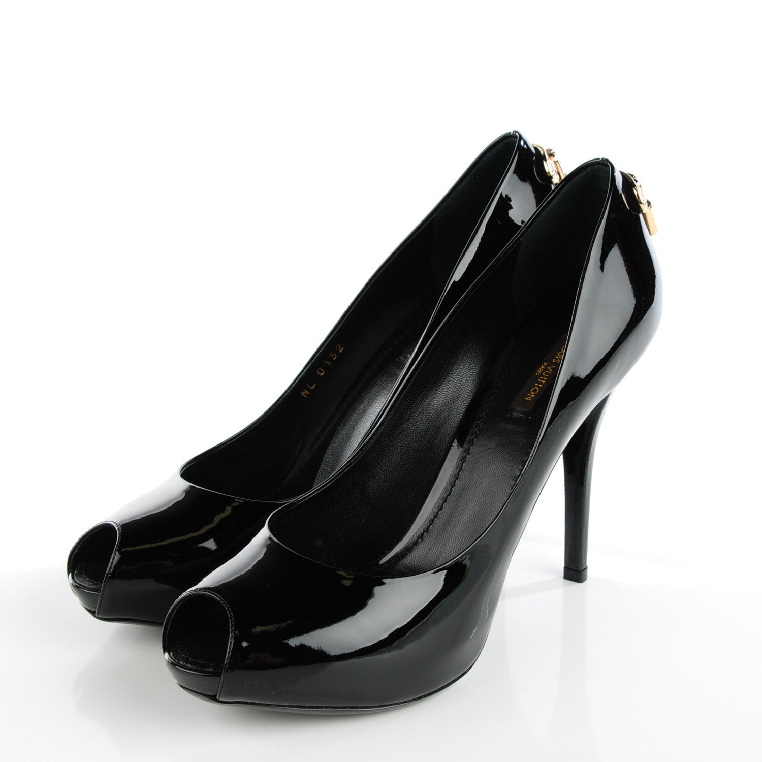 Louis Vuitton Patent Calfskin Oh Really Peep Toe Pumps 40 Black 3 of 9