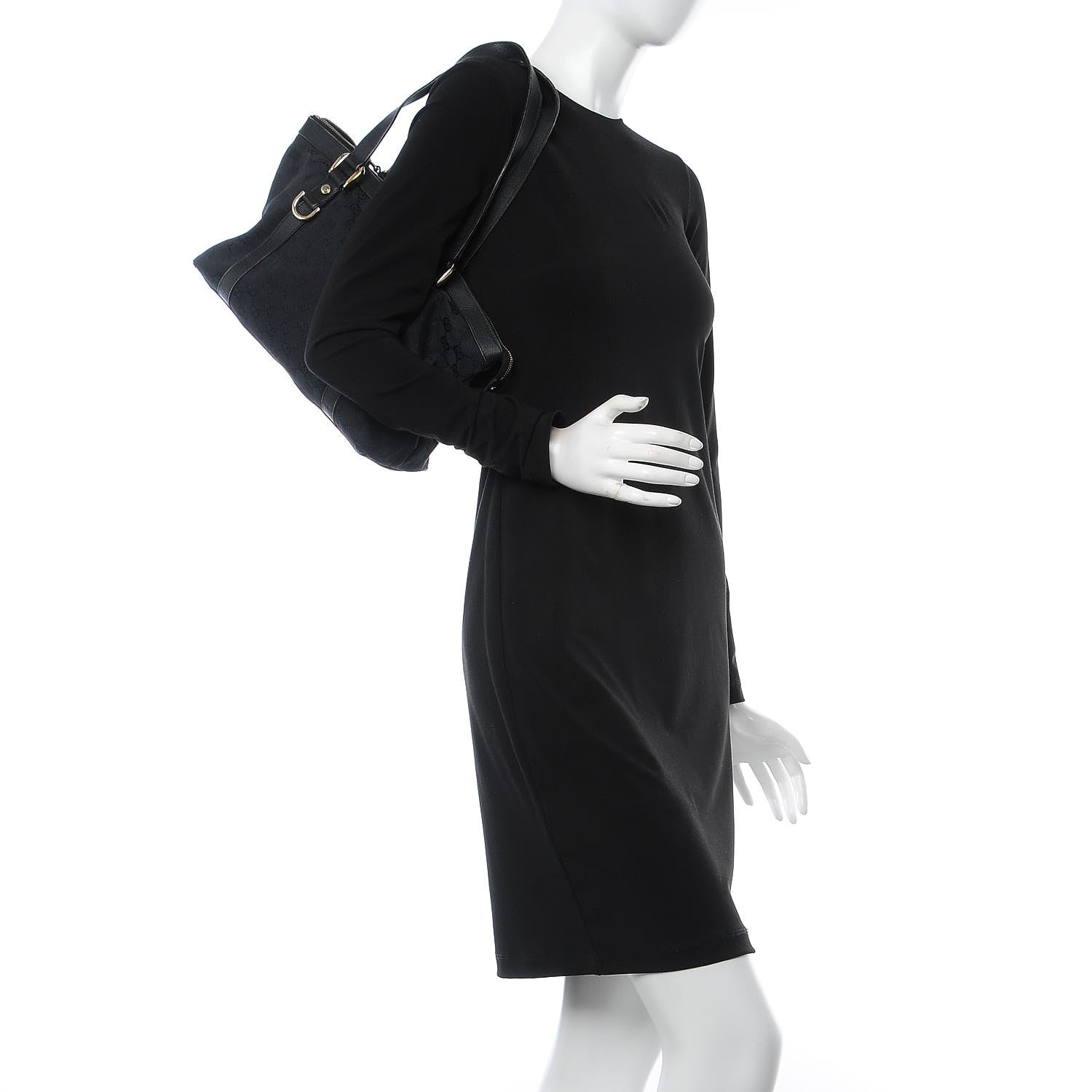 Gucci Monogram Abbey Medium Tote Black 2 of 14