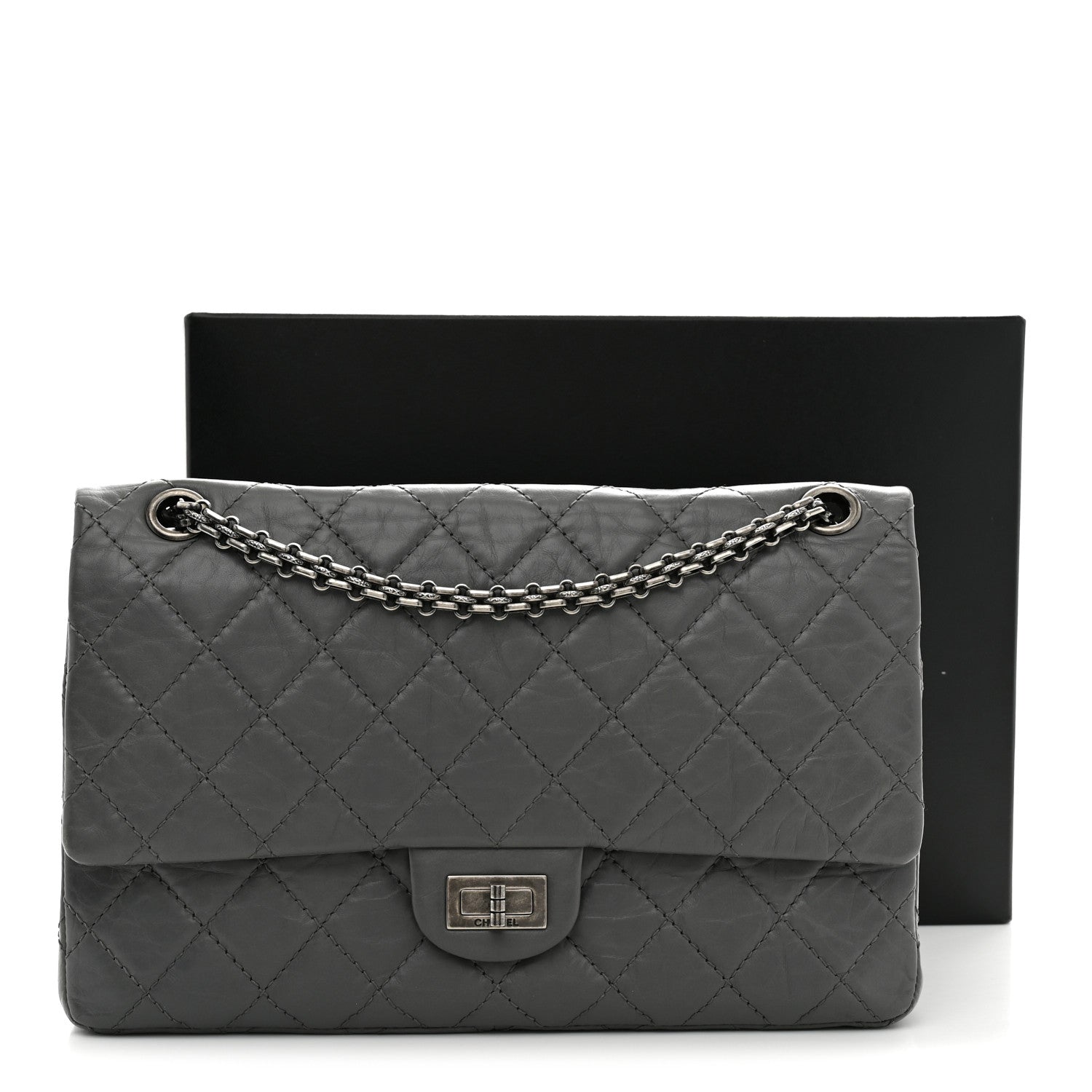 Chanel Aged Calfskin Quilted 2.55 Reissue 226 Flap Grey 11 of 11