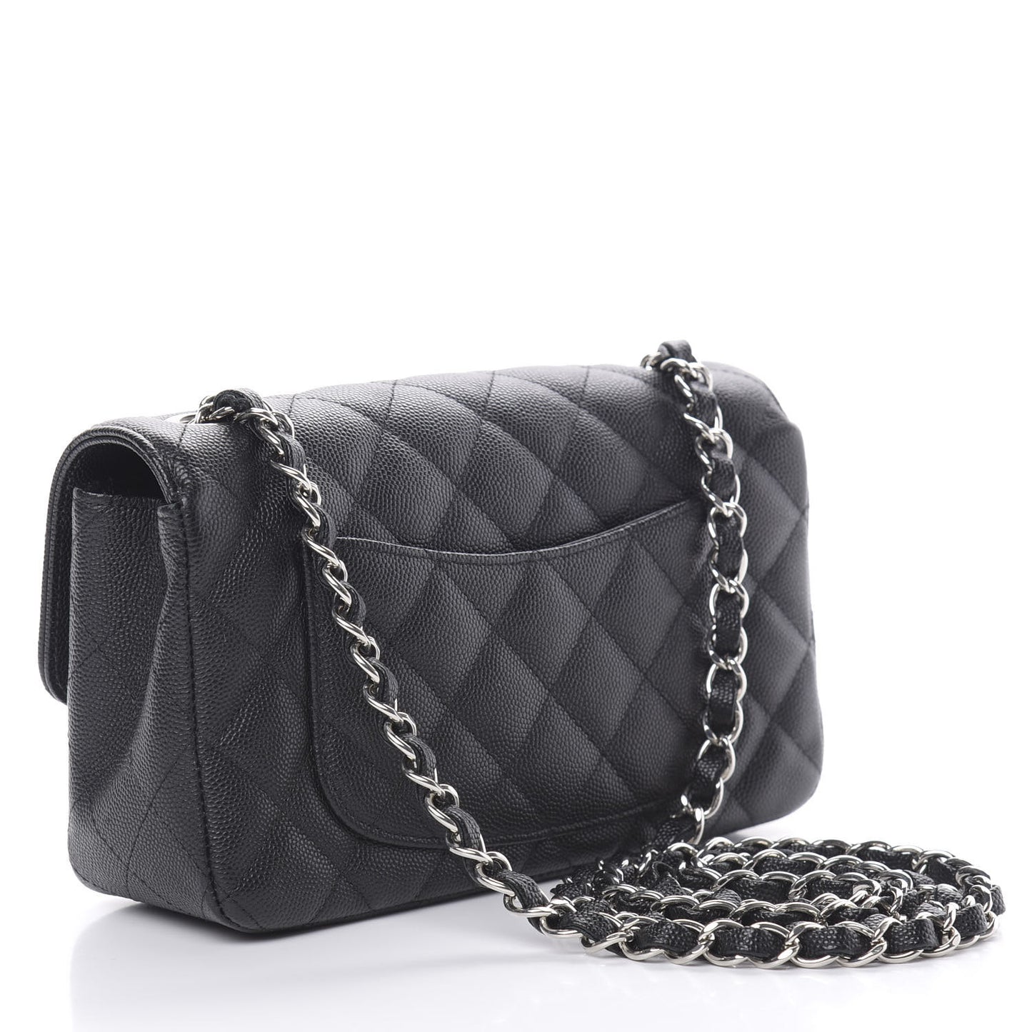 Caviar Quilted Mini Rectangular Flap Black