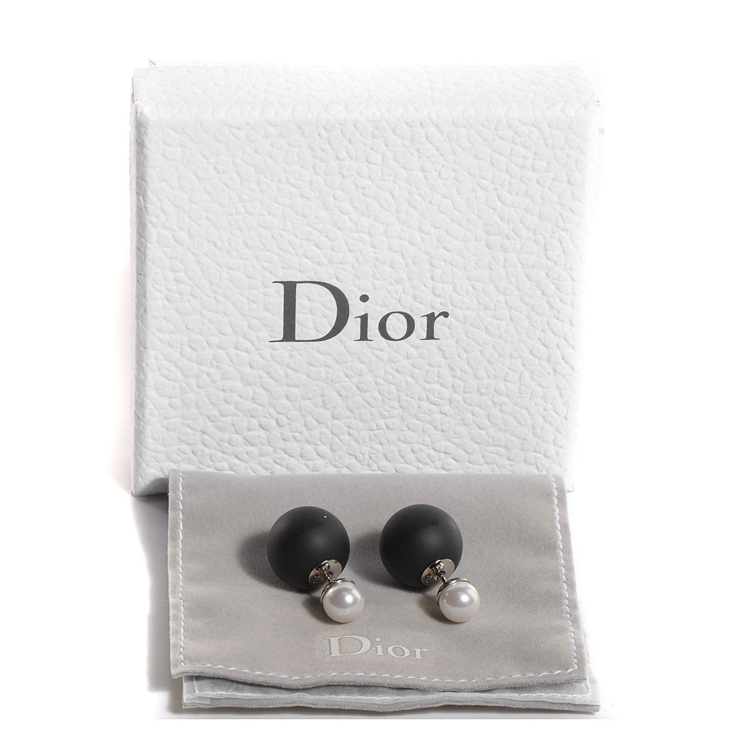 Mise En Dior Tribal Earrings Matte Black Pearl