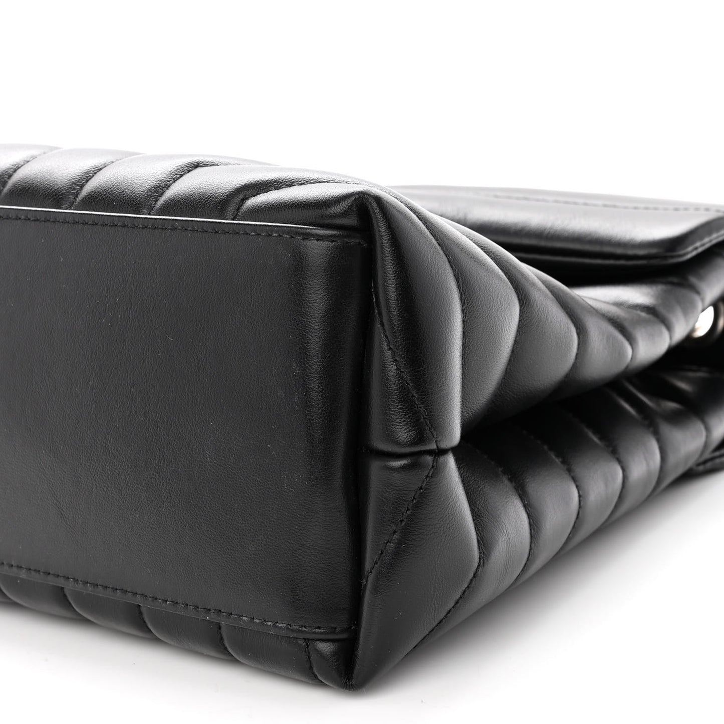 Calfskin Y Quilted Monogram Medium Loulou Chain Satchel Black
