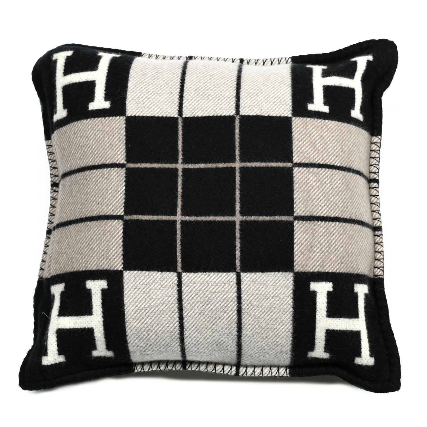 Wool Cashmere Avalon III Pillow PM Ecru Black