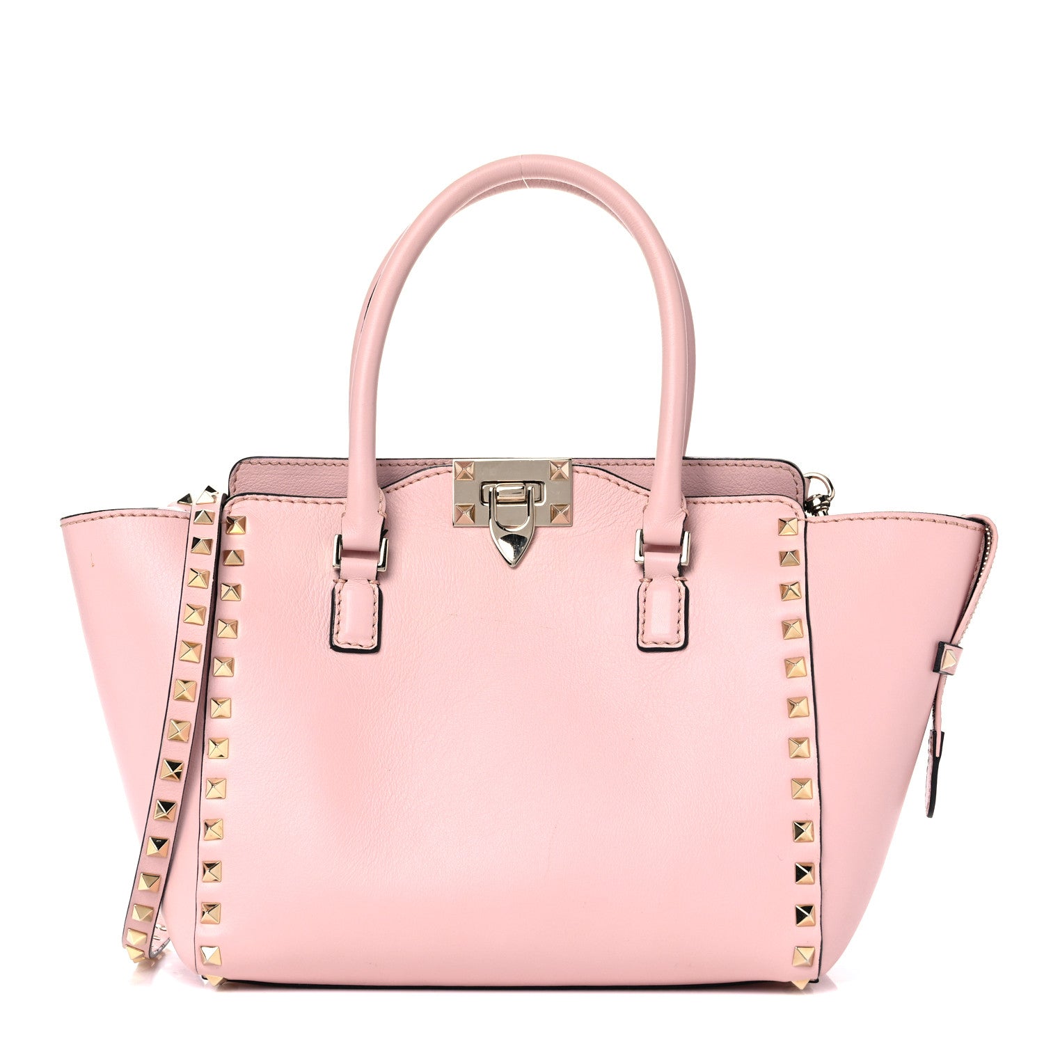 Valentino Garavani Vitello Small Rockstud Double Handle Tote Rose 1 of 24