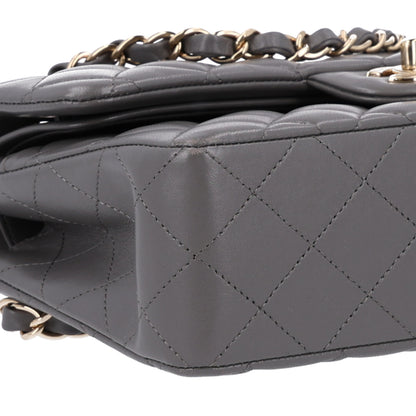 Chanel Lambskin Quilted Small Double Flap Grey 10 of 10