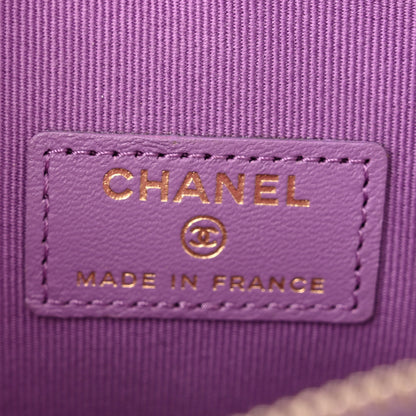 Chanel Lambskin Quilted CC In Love Heart Clutch With Chain Purple 6 of 10