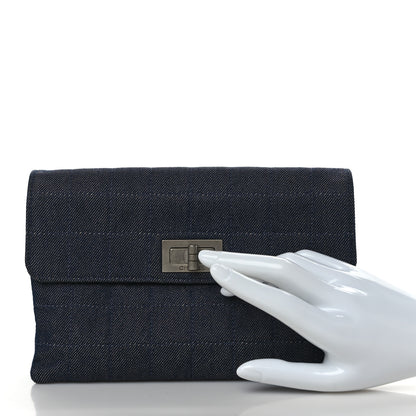 Chanel Denim Mademoiselle Clutch Blue 2 of 7