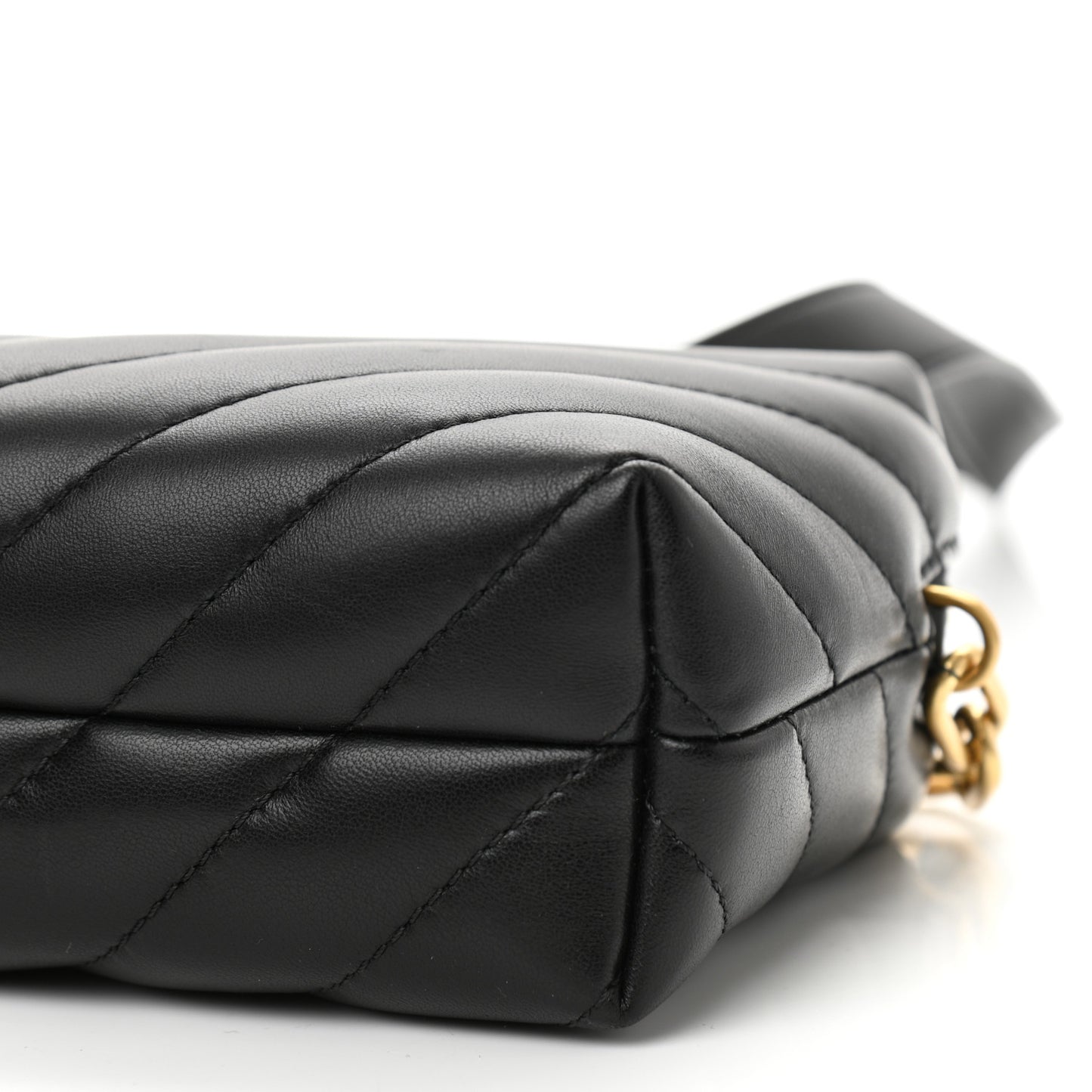 Calfskin Diagonal Quilted Jackhammer Camera Bag Black