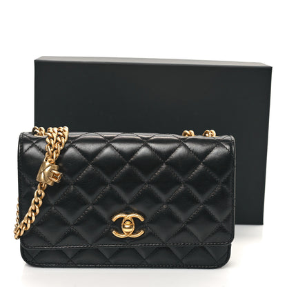 Chanel Lambskin Quilted Pillow Crush Wallet On Chain WOC Black 12 of 12