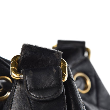 Chanel Lambskin Quilted Drawstring Bag Black 31 of 39
