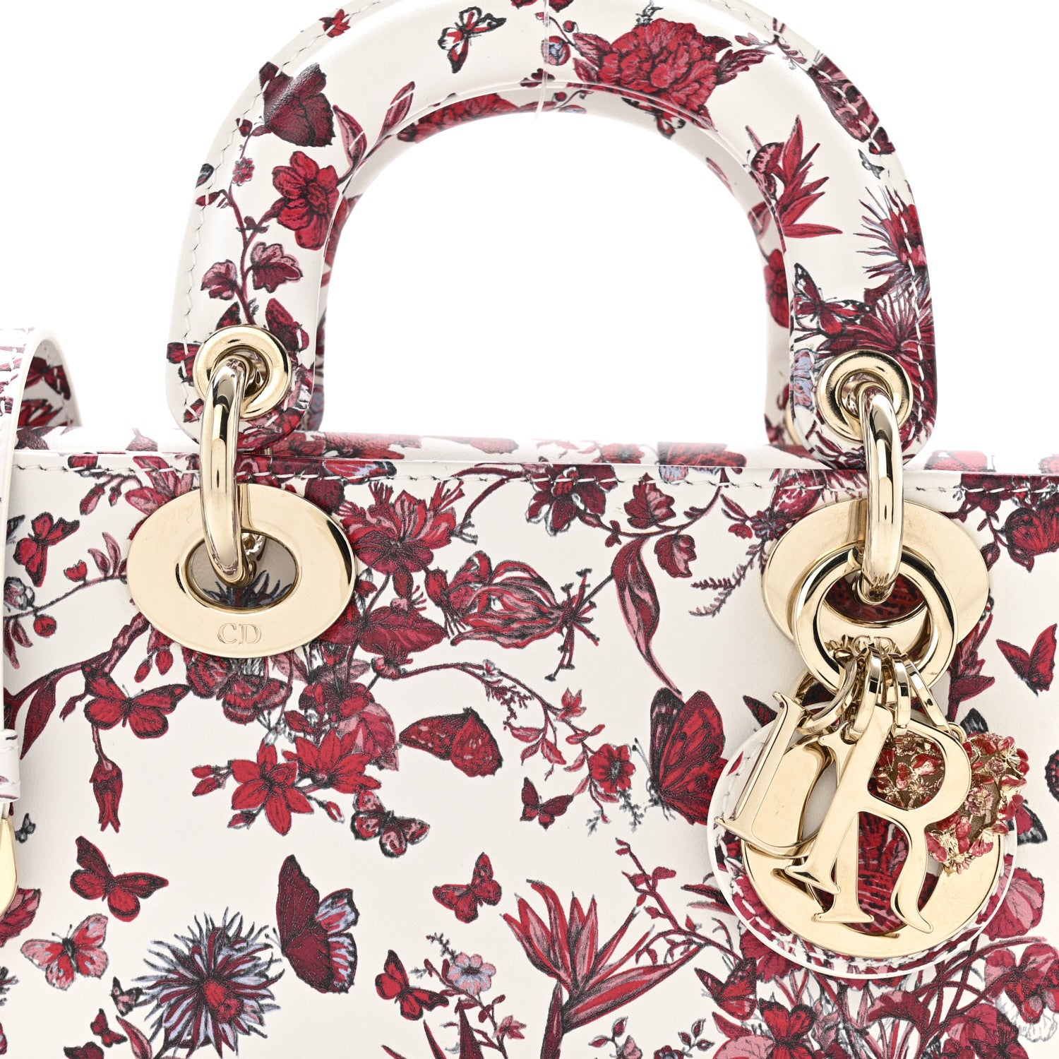 Christian Dior Calfskin Le Coeur Des Papillons Small Lady D-Joy