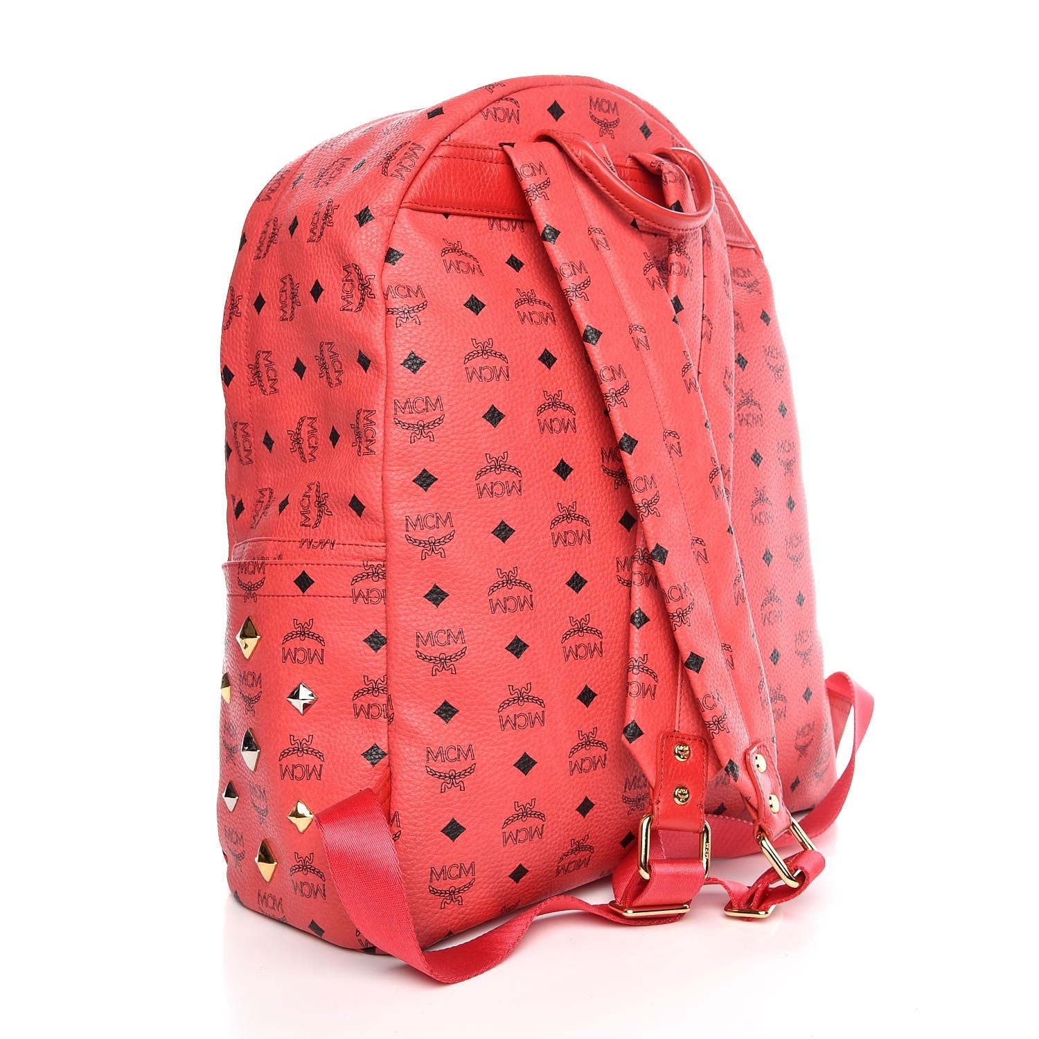 MCM Visetos Large Sprinkle Stud Stark Backpack Corail 3 of 12