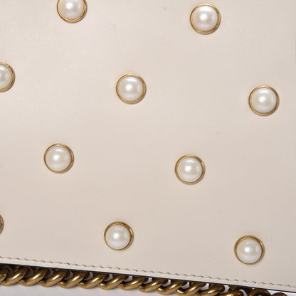 Gucci Nappa Pearl Studded Mini Queen Margaret Broadway Shoulder Bag Mystic White 16 of 16