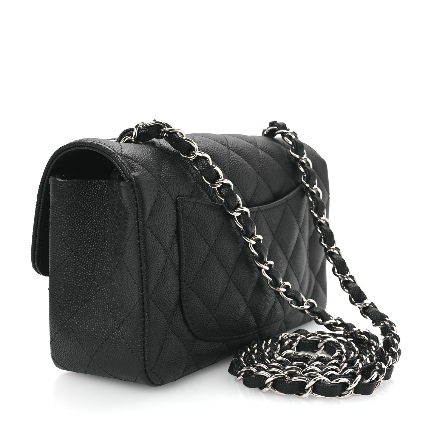 Caviar Quilted Mini Rectangular Flap Black