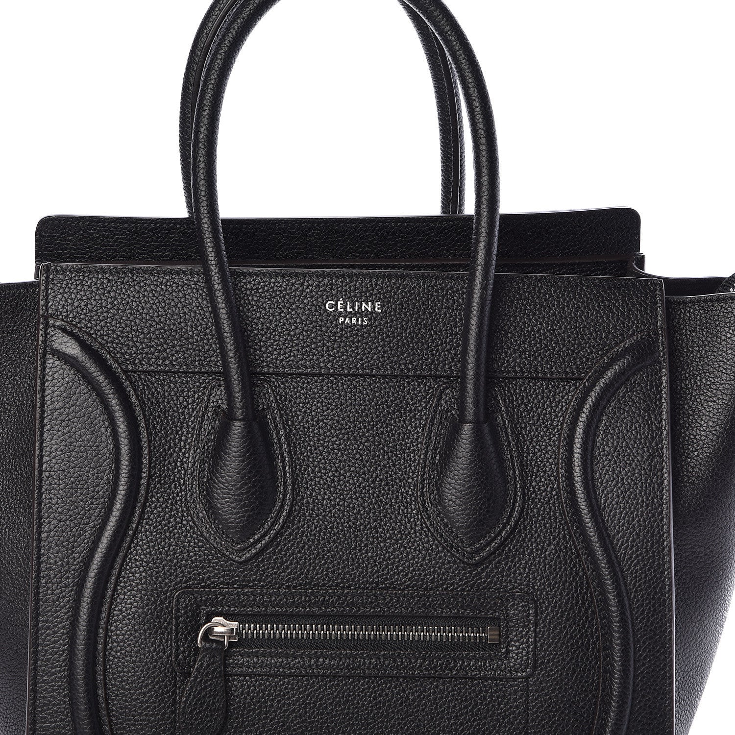 Celine Drummed Calfskin Micro Luggage Black 7 of 9