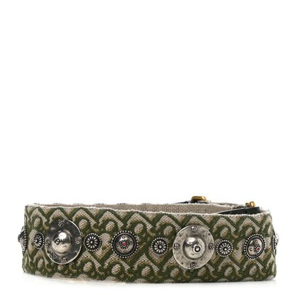 Christian Dior Oblique Studded Shoulder Strap Green Multicolor 2 of 5