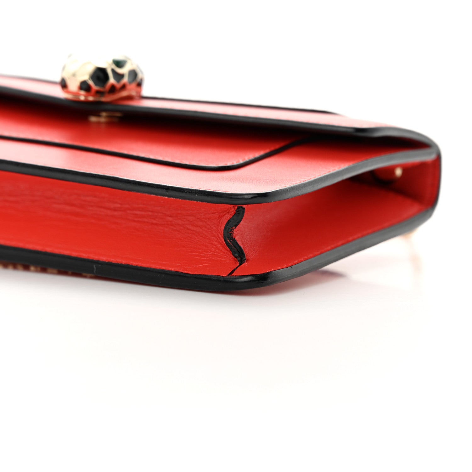 Bulgari Calfskin Serpenti Forever Mini Flap Clutch Red 10 of 17