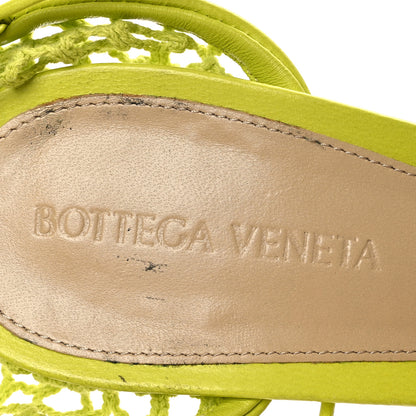 Bottega Veneta Mesh Nappa Stretch Ankle Tie Sandals 39 Kiwi 9 of 15
