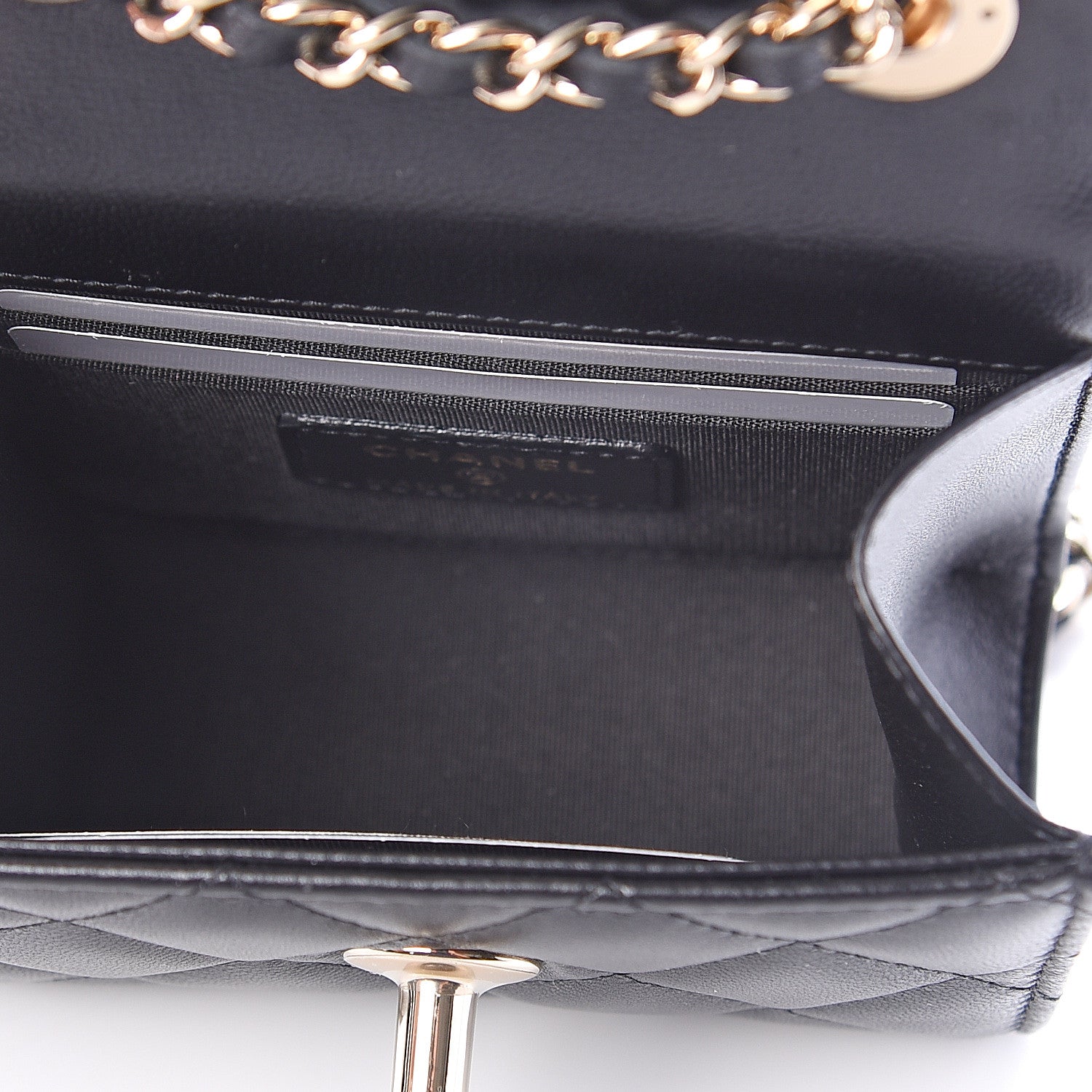 Chanel Lambskin Quilted Mini Trendy CC Chain Wallet Black 4 of 9